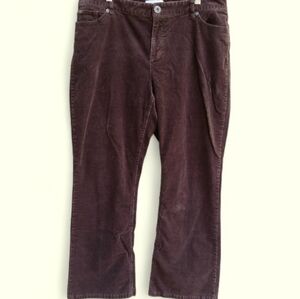 Brown Corduroy Pants Sz14 in Coffee by Coldwater Creek Stretch Classic